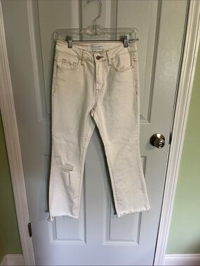Flying Monkey Off-White Jeans with Raw Hem